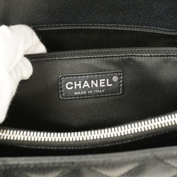 Chanel Shoulder Bag Matelasse Caviar Skin Black Silver Hardware Women - Picture 5 of 10